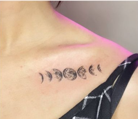 Phases Of Moon Side Boob Tattoos