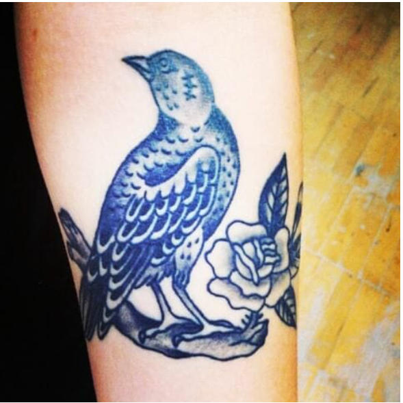 Memorial Tattoo Bird Design