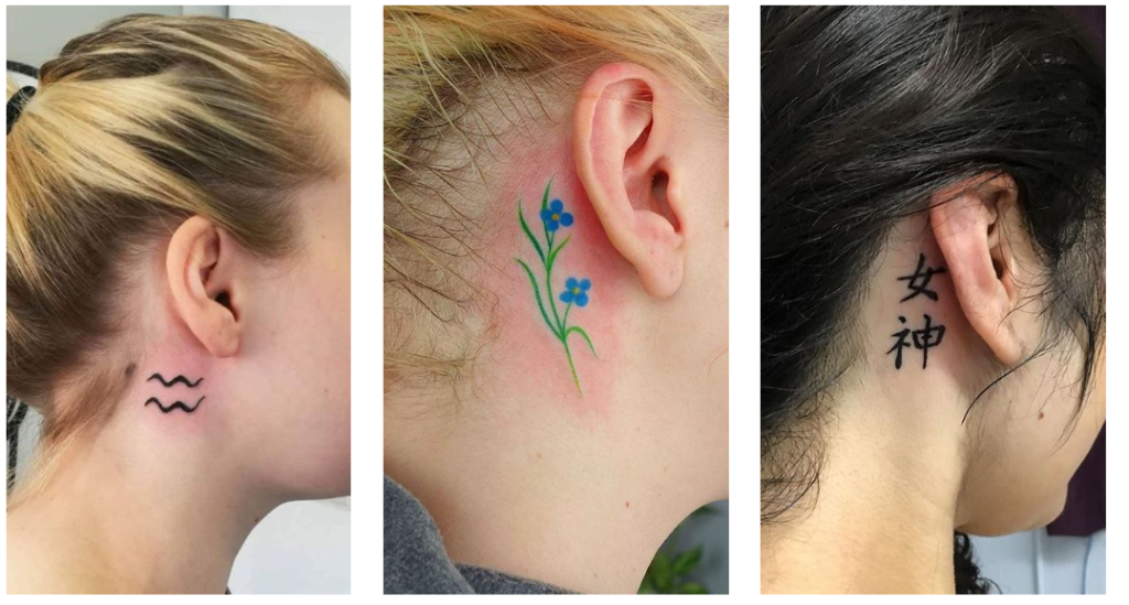 behind the ear tattoos for women