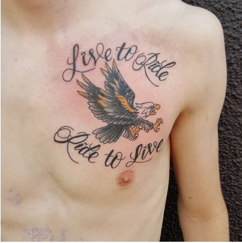 chest eagle tattoo