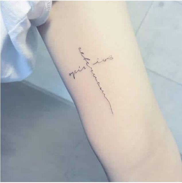 small cross tattoo for women