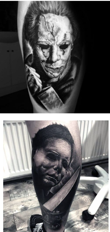 realistic Michael Myers tattoo