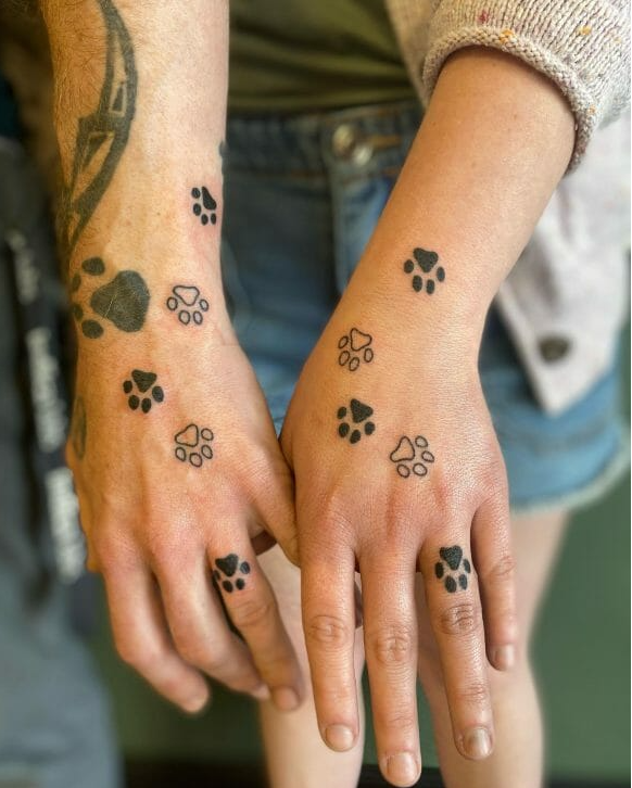 tiny memorial paw print tattoos