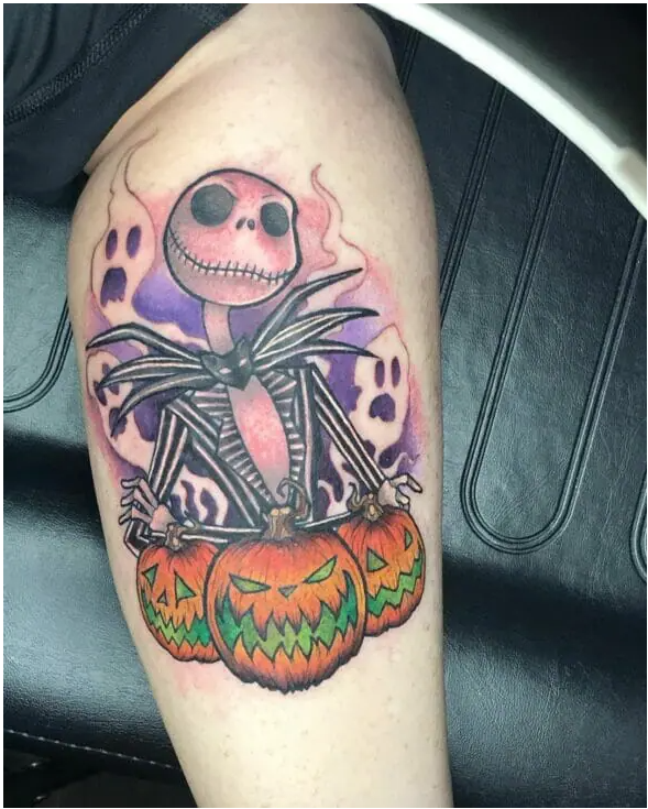 colorful Jack Skellington tattoo 