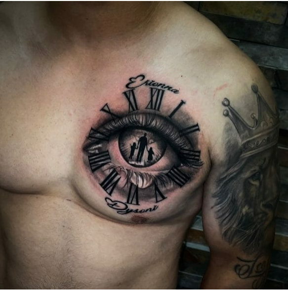 eye clock tattoo