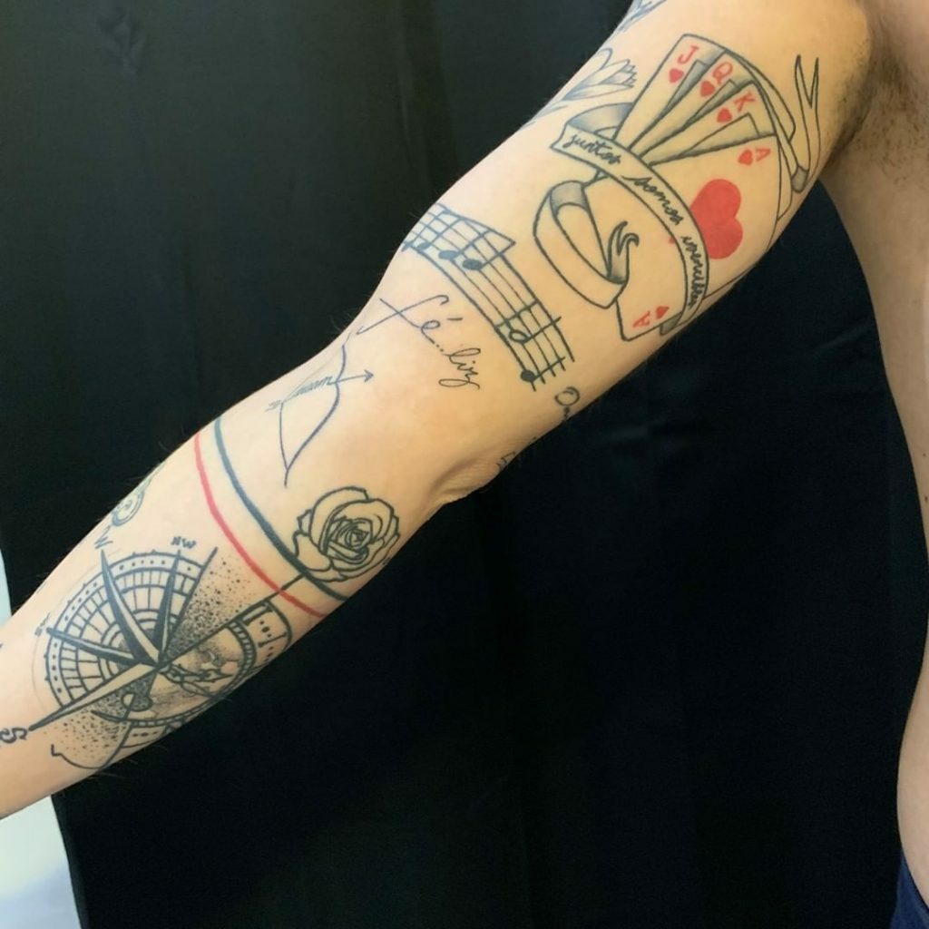 Music Lovers Patchwork Tattoo Sleeve