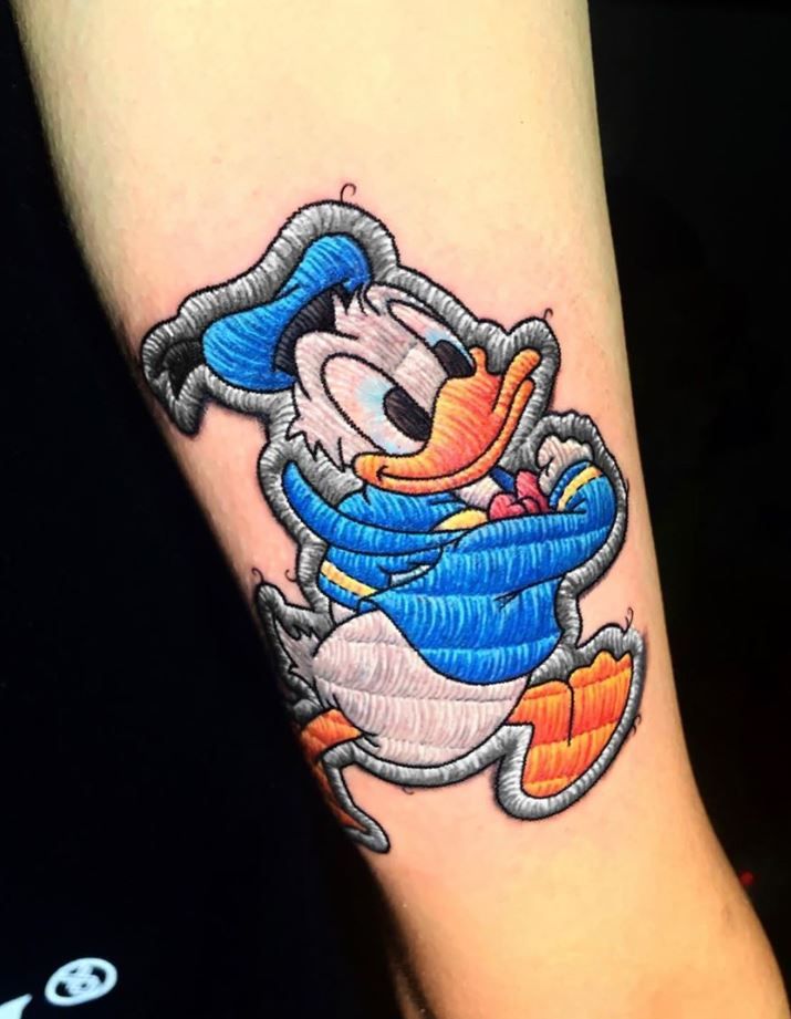 The Donald Duck Patch Tattoo Work